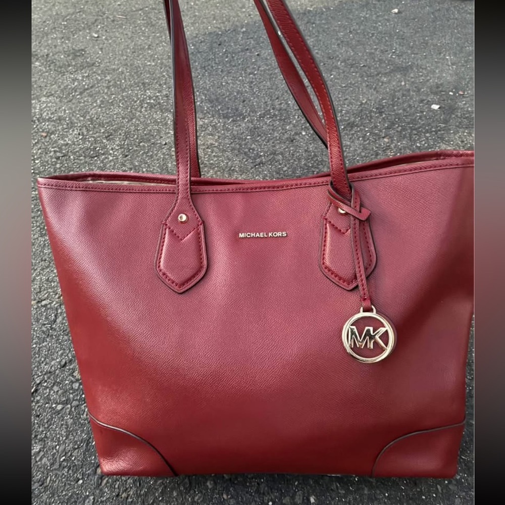Michael Kors Burgundy Tote Bag